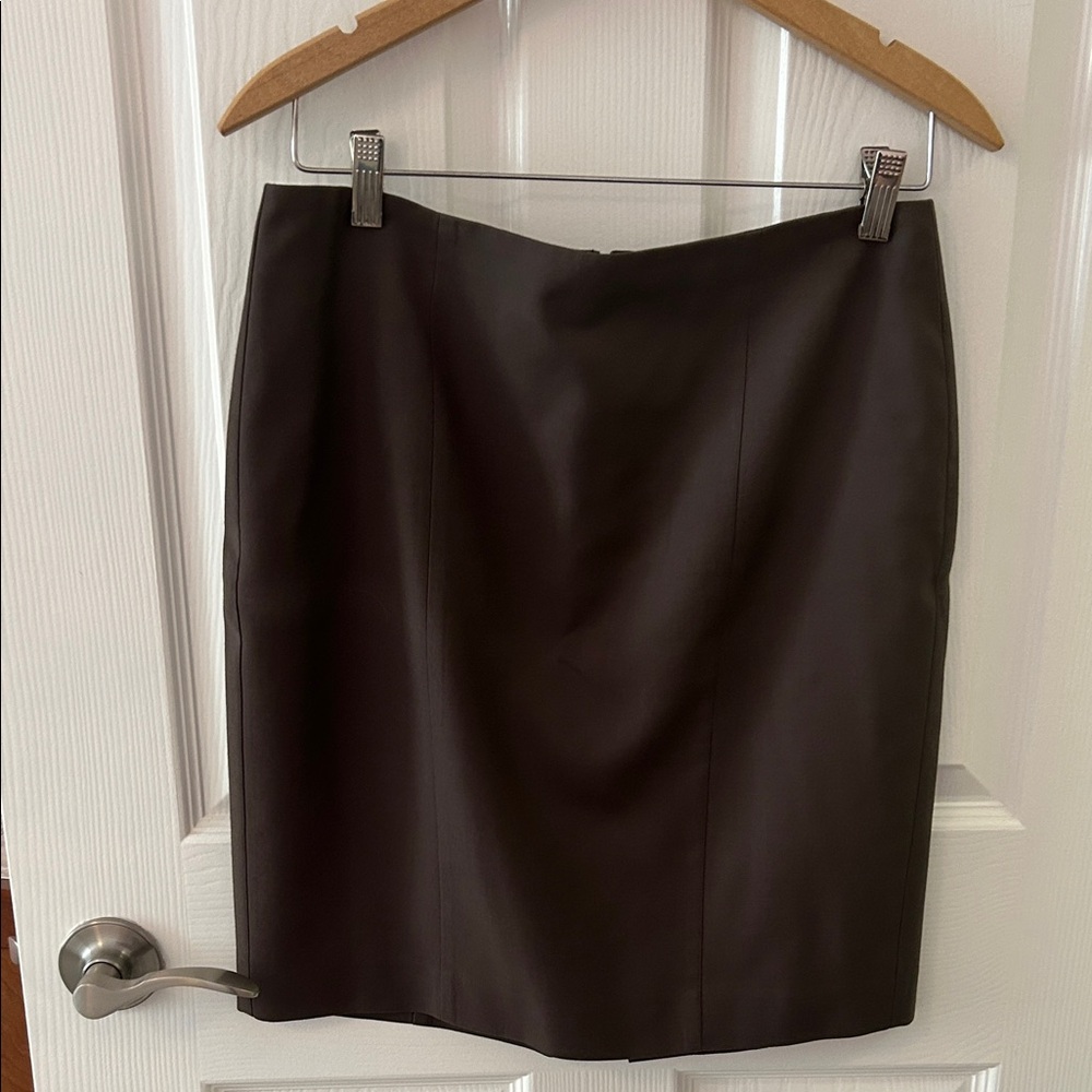 Ann Taylor Elegant Dark Brown Pencil Skirt